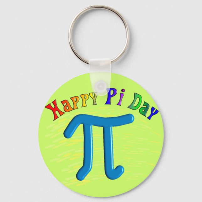 Happy Pi Day Gifts, Unique Embossed Design Keychain (Front)
