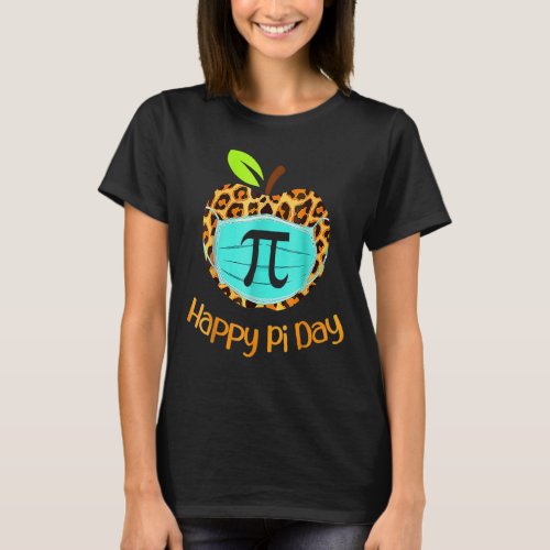Happy Pi Day Love Math Teacher Leopard Pi Mask T_Shirt