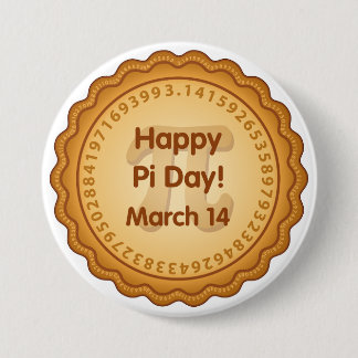 Happy Pi Day, March 14  Button