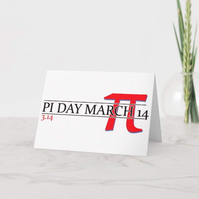 Happy Pi Day March 14 Card (Front)