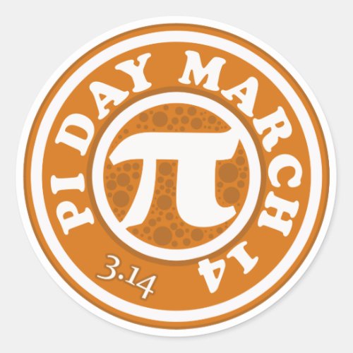 Happy Pi Day March 14 Classic Round Sticker