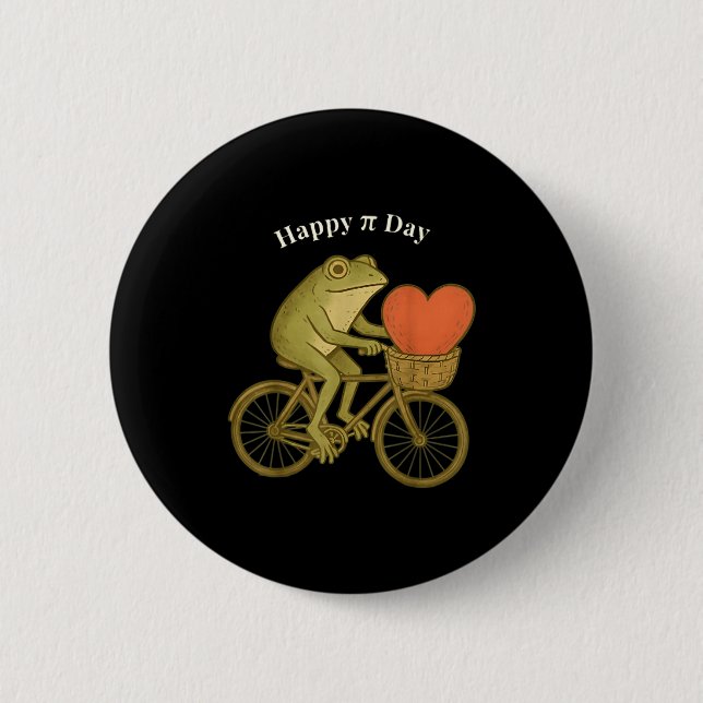 Happy Pi Day Math Teacher Frog Mathematician S, Hi Button (Front)