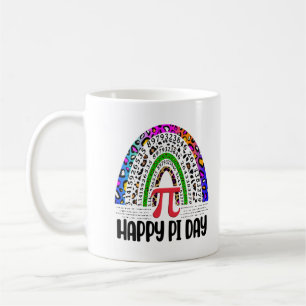 Happy Pi Day Mathematic Leopard Rainbow, Geek Pi Coffee Mug
