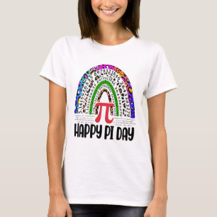 Happy Pi Day Mathematic Leopard Rainbow T-Shirt