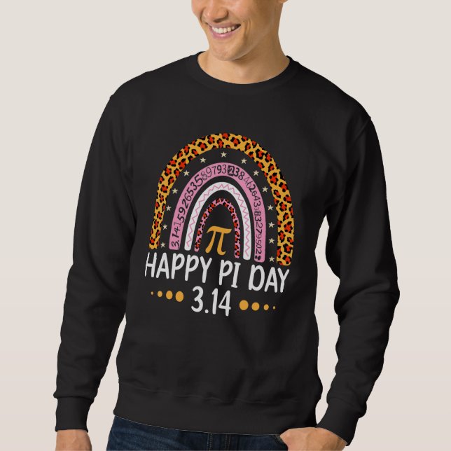 Happy Pi Day Mathematic Math Teacher Gifts Leopard Sweatshirt (Front)