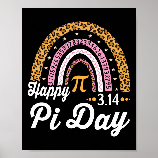 Happy Pi Day Mathematic Math Teacher Student Leopa Poster (Front)