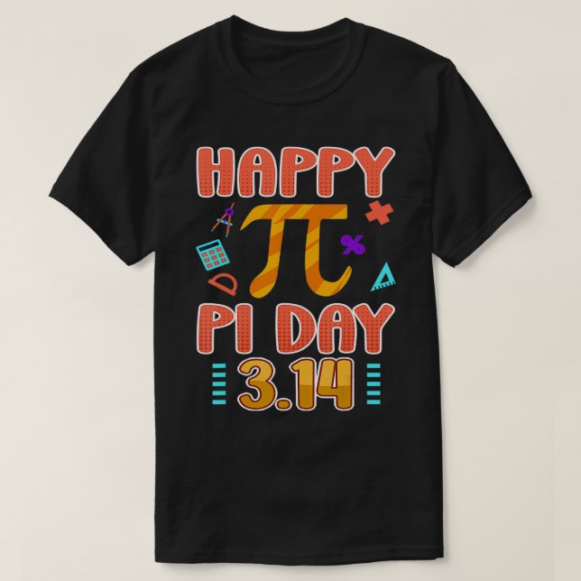 Happy Pi Day Mathematic Teacher Rainbow Funny Pi D T-Shirt (Design Front)