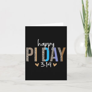 Happy Pi Day Mathematics Math Teacher Leopard Pi 3 Card