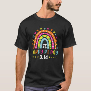 Happy Pi Day Mathematics Symbol Pi 3.14 Cute Rainb T-Shirt