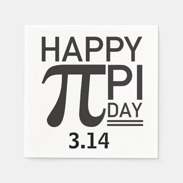 Happy Pi Day Napkins (Front)