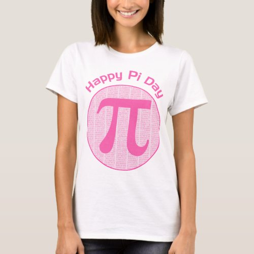Happy Pi Day Numbers Pink T_Shirt