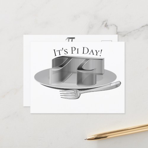 Happy Pi Day _ Pi on a Silver Platter Postcard