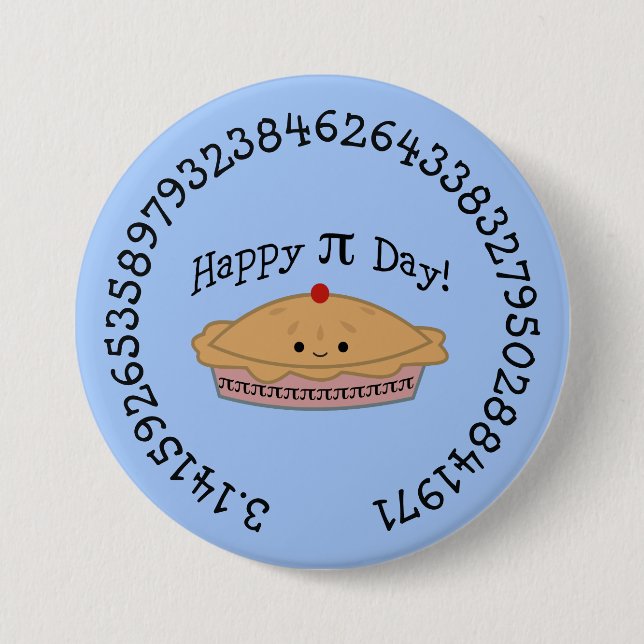 Happy Pi Day Pie Button (Front)