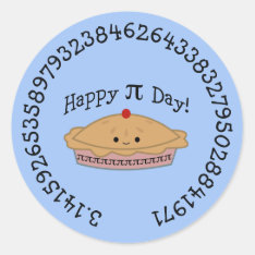 Happy Pi Day Pie Classic Round Sticker at Zazzle
