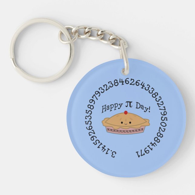 Happy Pi Day Pie Keychain (Front)