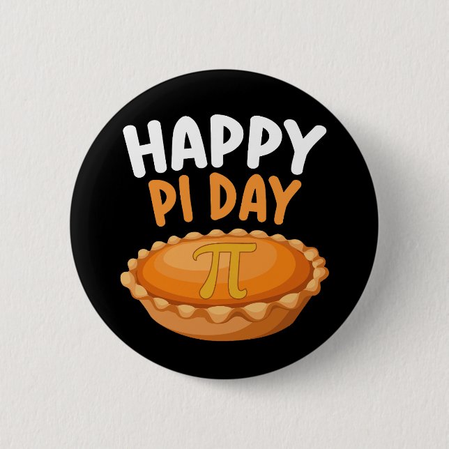 Happy Pi Day Pie Mathematics Math Rainbow Button (Front)