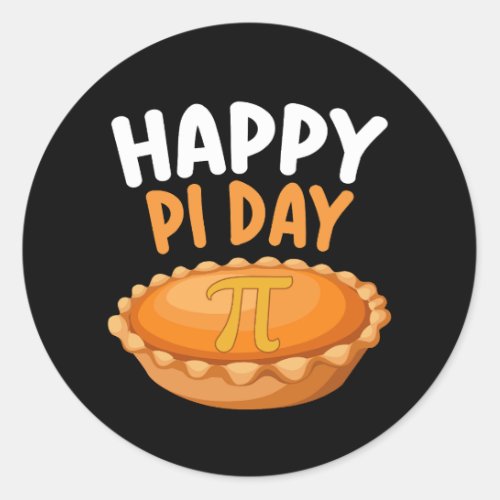 Happy Pi Day Pie Mathematics Math Rainbow Classic Round Sticker