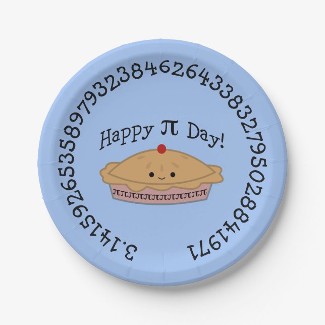 Happy Pi Day Pie Paper Plates (Front)