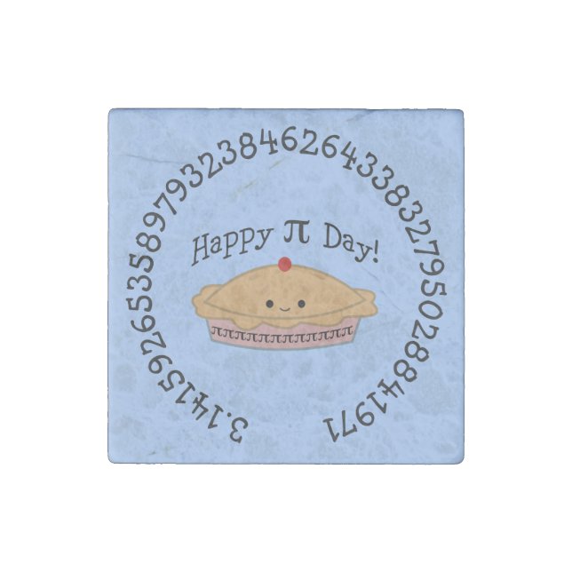 Happy Pi Day Pie Stone Magnet (Front)