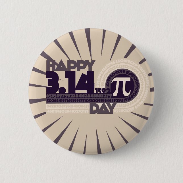 Happy Pi Day Pinback Button (Front)