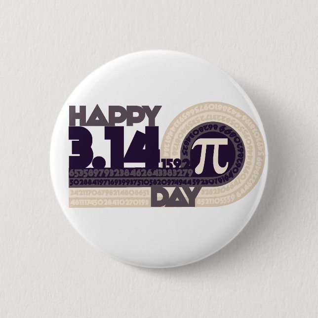 Happy pi Day Pinback Button (Front)