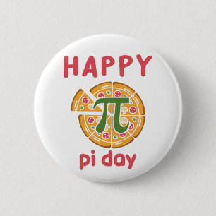 happy pi day pizza funny pun button