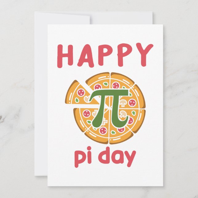 happy pi day pizza funny pun invitation (Front)