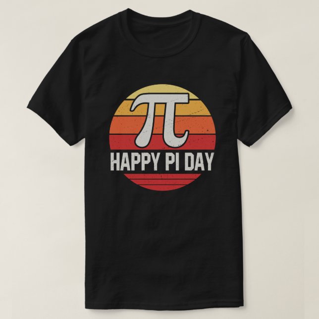 Happy Pi Day Retro Vintage Math Teacher Students T-Shirt (Design Front)
