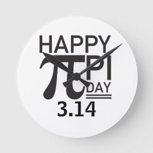 Happy Pi Day Round Clock