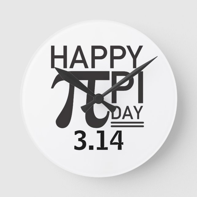 Happy Pi Day Round Clock (Front)