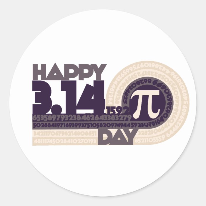 Happy pi Day Round Stickers