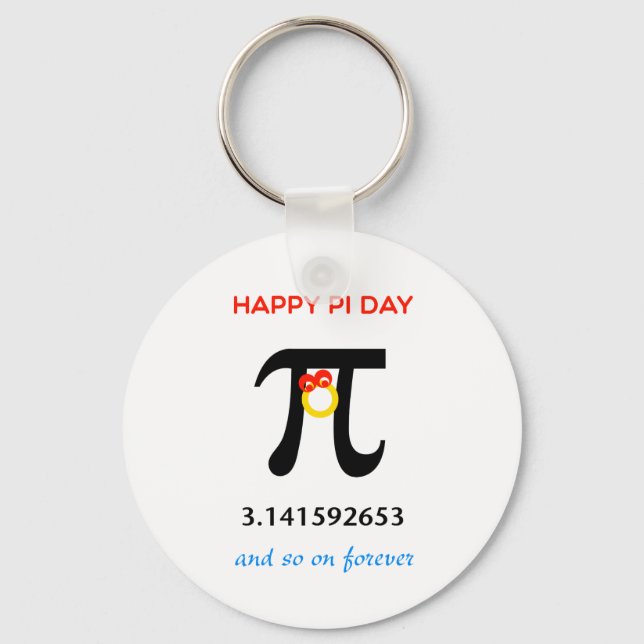 Happy Pi Day, So On and Forever Keychain (Front)