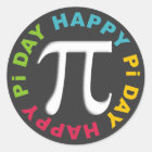 Happy Pi Day March 14 Classic Round Sticker | Zazzle.com