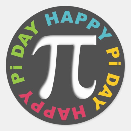 Happy Pi Day Stickers Bright Colors