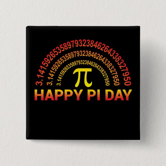 Happy Pi Day Symbol and Digits Button (Front)