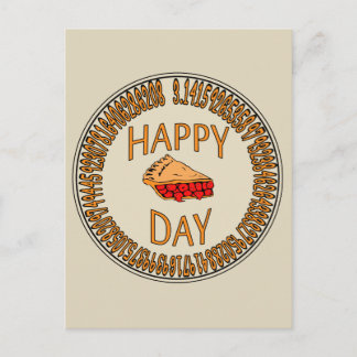 Happy PI Day with Slice of Pi Postcard