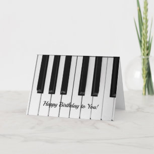 Happy piano keys music card