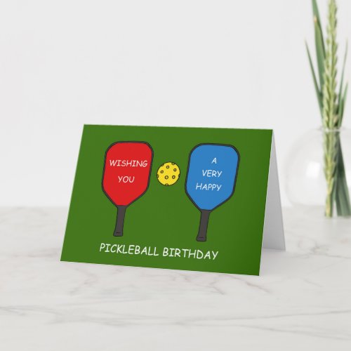 Happy Pickleball Birthday Cartoon Fun