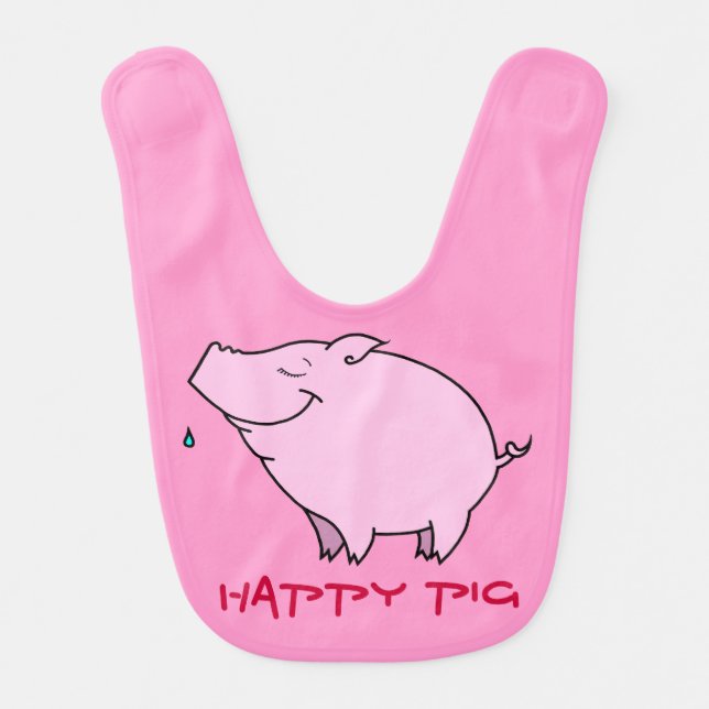 Happy Pig Baby Bib (Front)