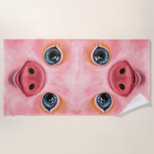 Happy Pig Beach Towel