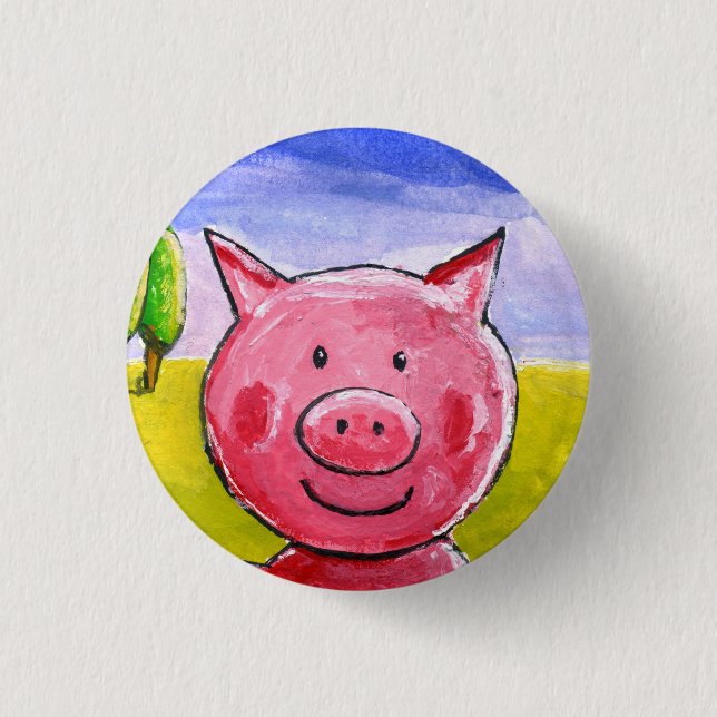 Happy Pig Button (Front)
