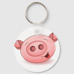 Happy Pig Icon Keychain