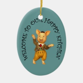 Happy Pig Kitchen Ornament