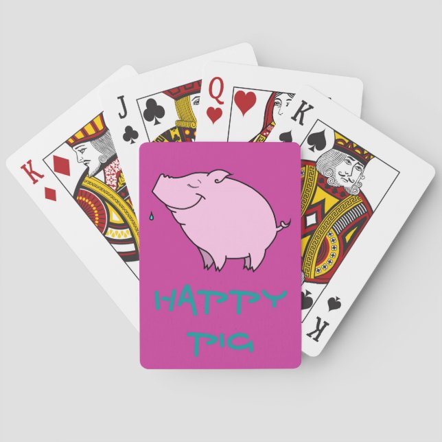 Happy Pig Playing Cards, Standard Index faces Poker Cards (Back)