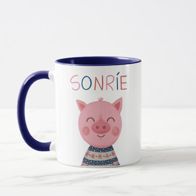 Happy pig smiles mug (Left)