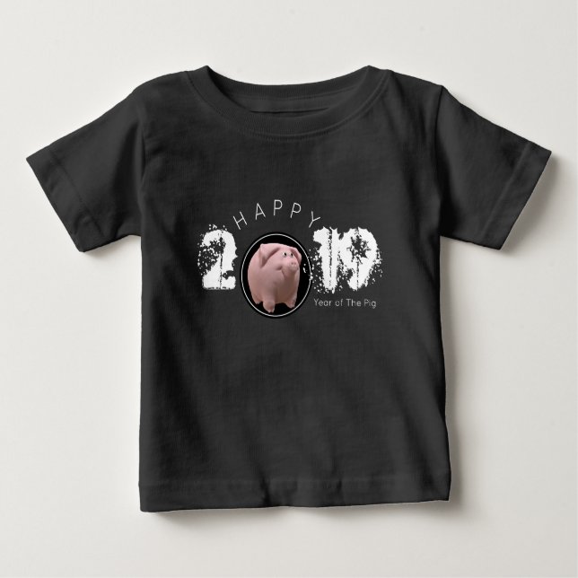 Happy PIg Year 2019 Original 3D Baby Tee (Front)