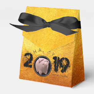 Happy PIg Year 2019 Original 3D gold Favor Box 2T