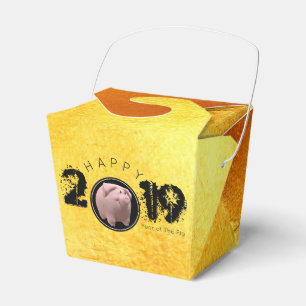 Happy PIg Year 2019 Original 3D gold Favor Box TO2