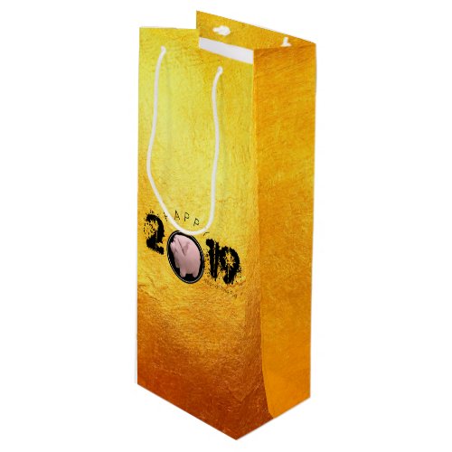 Happy PIg Year 2019 Original 3D golden Wine G Bag