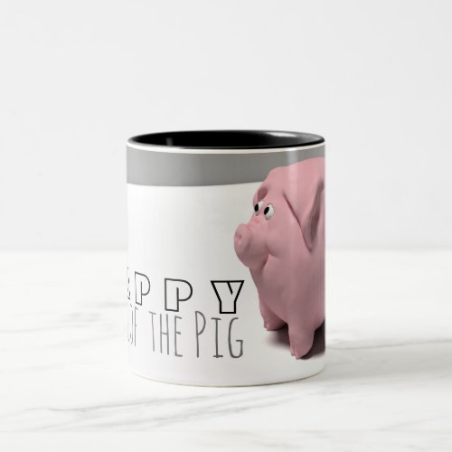 Happy PIg Year cute 3D two_tone Mug